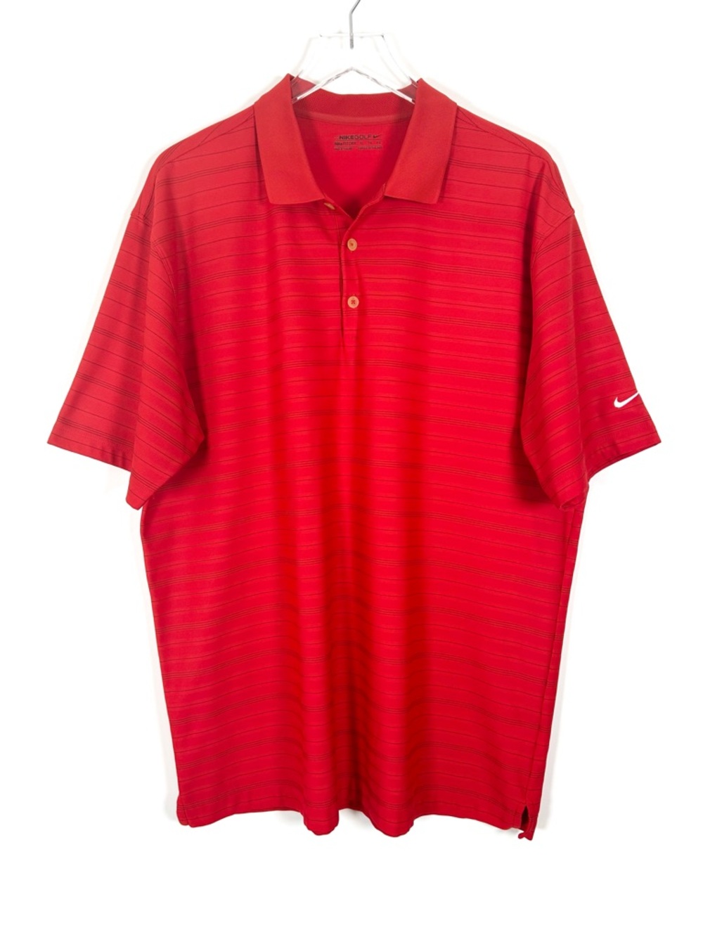 Nike Golf Polo Men’s XL Red Subtle Stripe‎ Short Sleeve